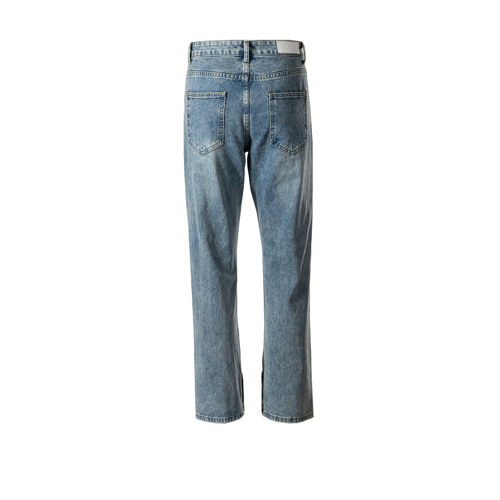 Men's Wear Women's Autumn And Winter Heavy Wash Old Button Wide Leg Pants Men's And Women's Straight Jeans