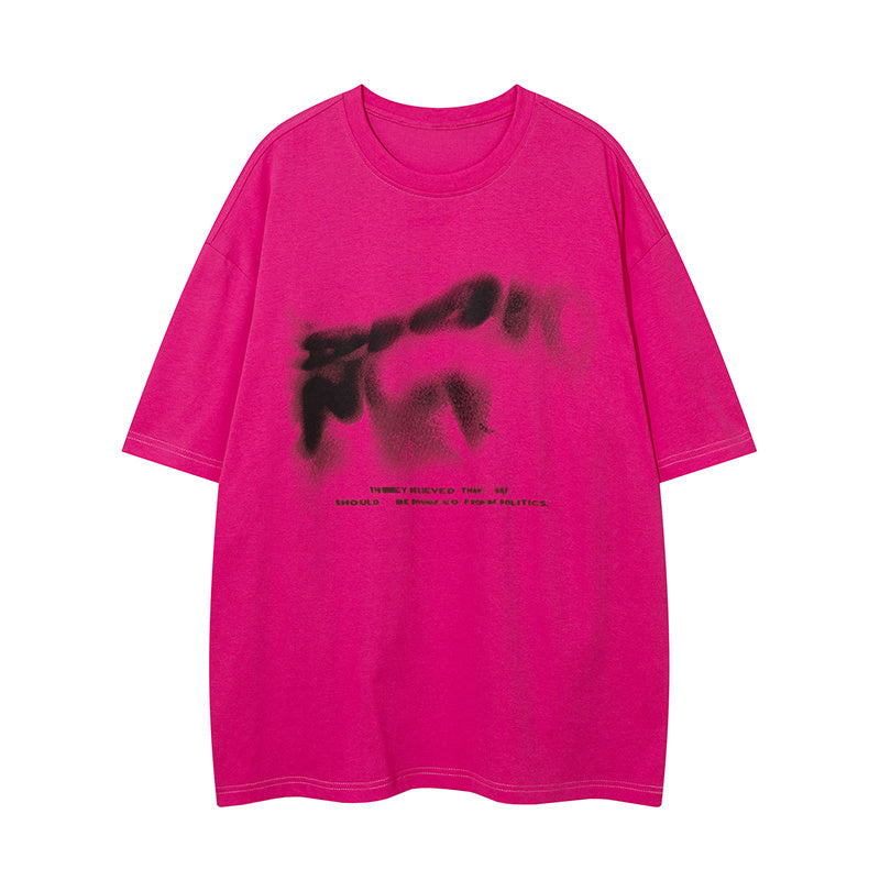 Abstract Pattern Print Streetwear T Shirt Short Sleeve Round Neck Summer Cotton Loose Casual Trendy Tee Simple