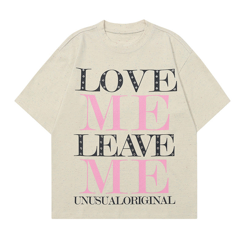Simple Letter Print T Shirt Oversize Tees Fashion Casual Streetwear Pure Cotton Top Short Sleeve Loose Summer