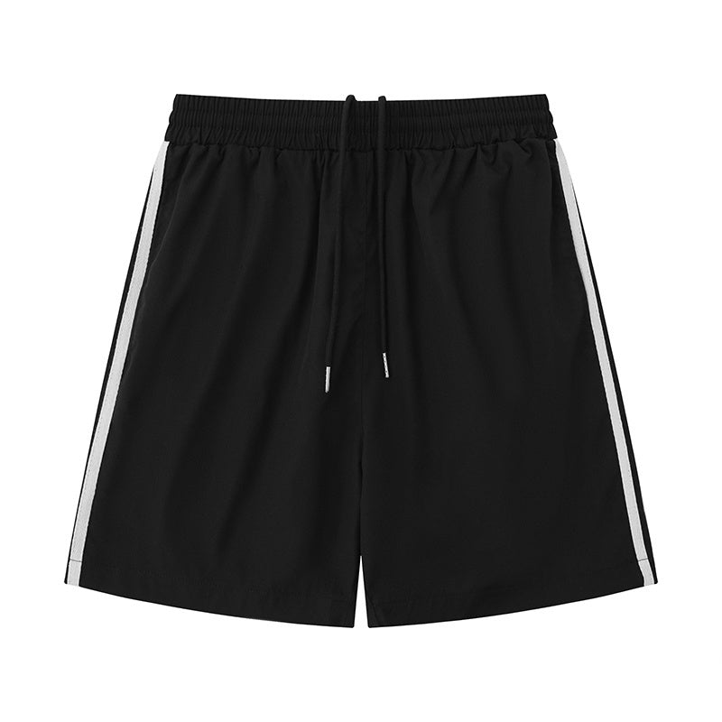 Streetwear Side Striped Boardshorts Breathable Beach Shorts Fitness Sports Style Pants Pure Color