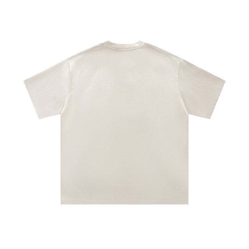 American Retro Reflective Design Streetwear T Shirts Oversize Loose Short Sleeve Cotton Tee Casual O Neck