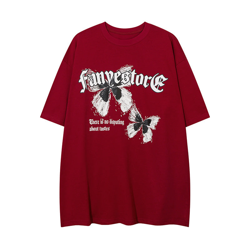 Butterfly Pattern T Shirts Fashion Streetwear Tee Casual Oversize Crew Neck Summer Cotton High Quality Short Sleeve
