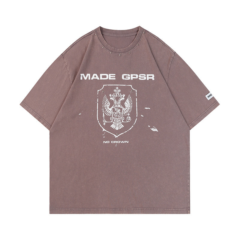 Vintage Print Streetwear T Shirts Oversize Loose Short Sleeve Harajuku Cotton Round Neck Tee Summer