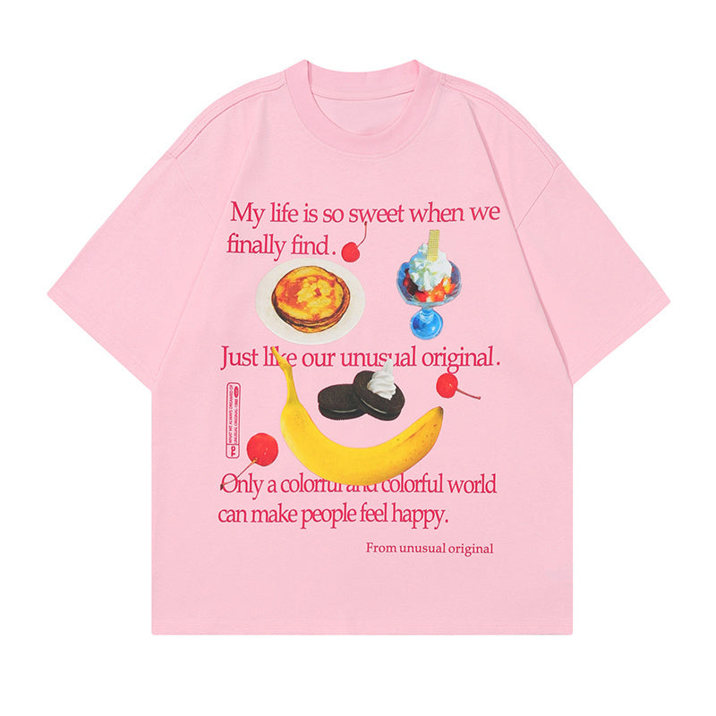 Desert Print T Shirt Oversize Tees Fashion Casual Streetwear Pure Cotton Top Short Sleeve Loose Summer