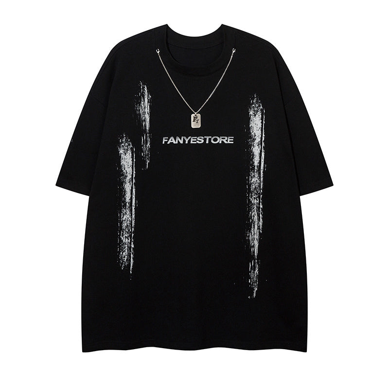 T Shirts Cotton Crew Neck Fashion Streetwear Tee Casual Oversize High Quality Simple Short Sleeve Summer Chain