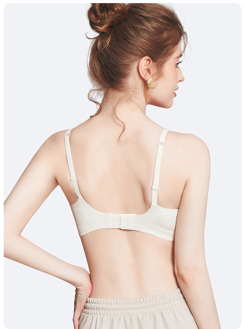 Pure Desire Wind Thin Jelly Gel Seamless Soft Support Underwear Girl's Big Chest Small Gathering Anti-sagging Bra Bra