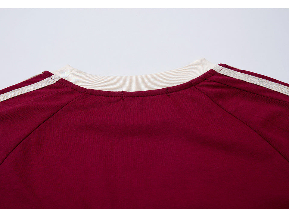 Side Stripe Streetwear T Shirt Letter Embroidery Loose Top Short Sleeve Hip Hop Fashion Summer Casual Tees Sports Style