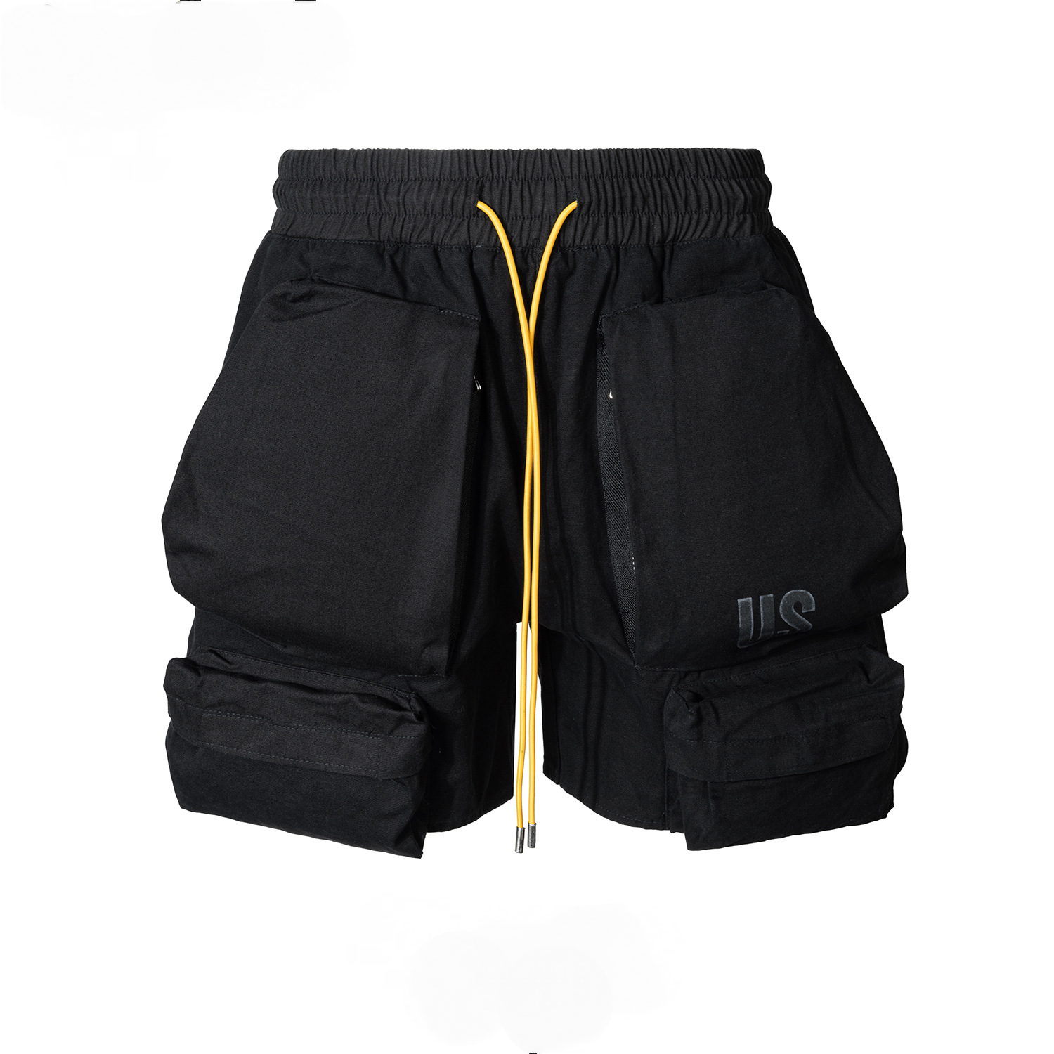 Men's Women's Spring And Summer Hip Hop High Street Washed Military Style Multi-Bag Pants Men's And Women's Drawstring Casual Shorts