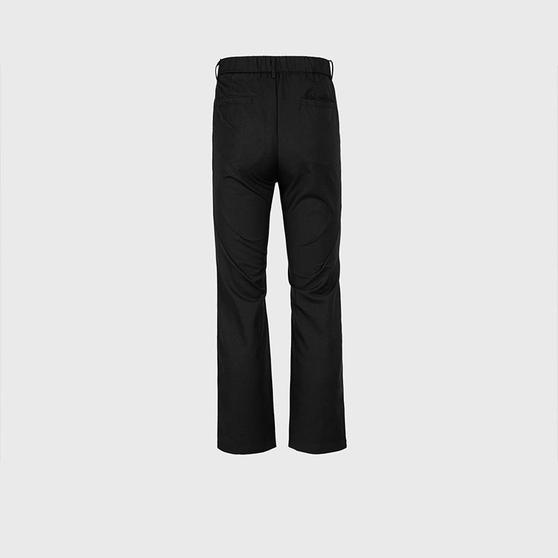 Men's Wear Women's Urban High Street Black Wu Crease Layer Trousers Men's And Women's Same-style Slim-fit Casual Trousers