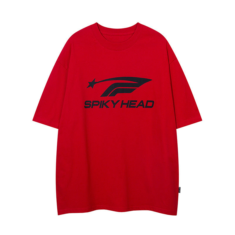 T Shirt Letter Print Streetwear Loose Fashion Summer Hip Hop Top Short Sleeve Simple Design Sports Style