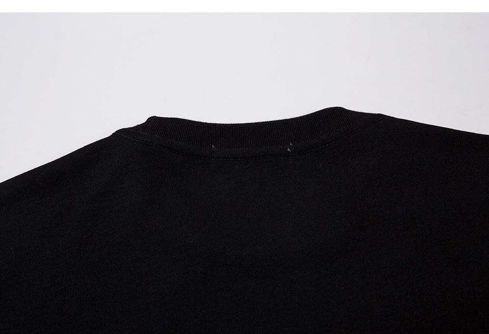 Broken Heart Print Streetwear T Shirt Short Sleeve Round Neck Summer Cotton Loose Casual Trendy Tee Simple