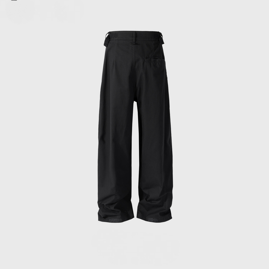 Men's Wear Women's Paris Wasteland Style Dark-check Crane Pants Unisex Straight Casual Pants With Buckle On Waist