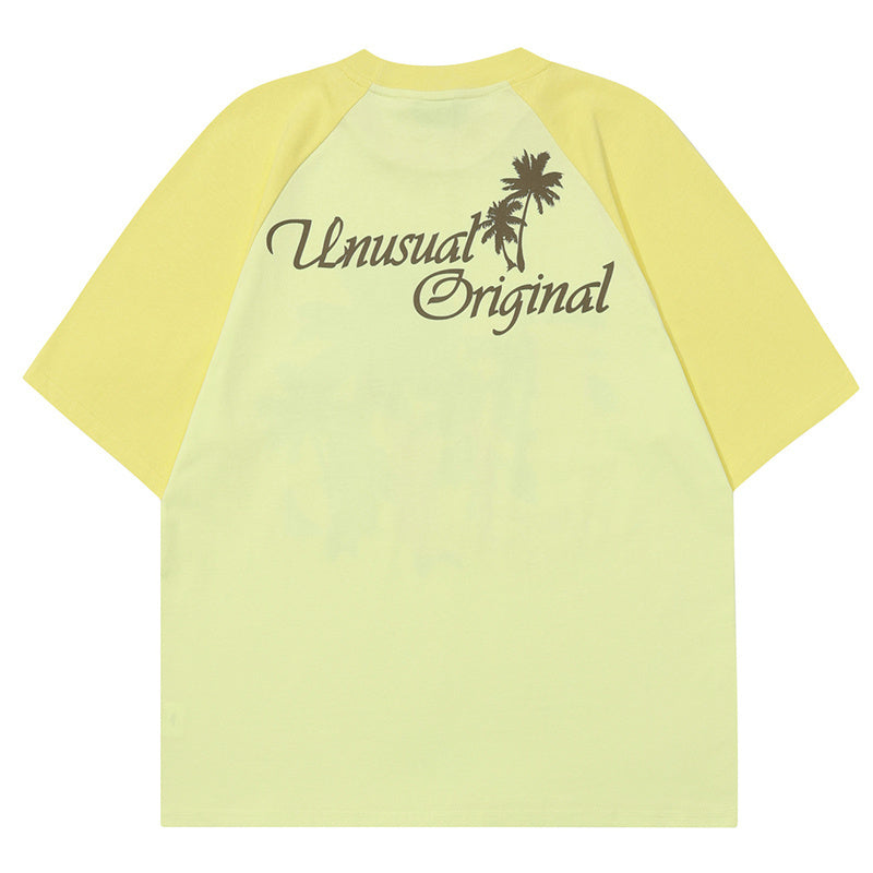 Coconut Tree Print T Shirt Loose Summer Streetwear Short Sleeve Pure Cotton Oversize Tees Fashion Casual Top