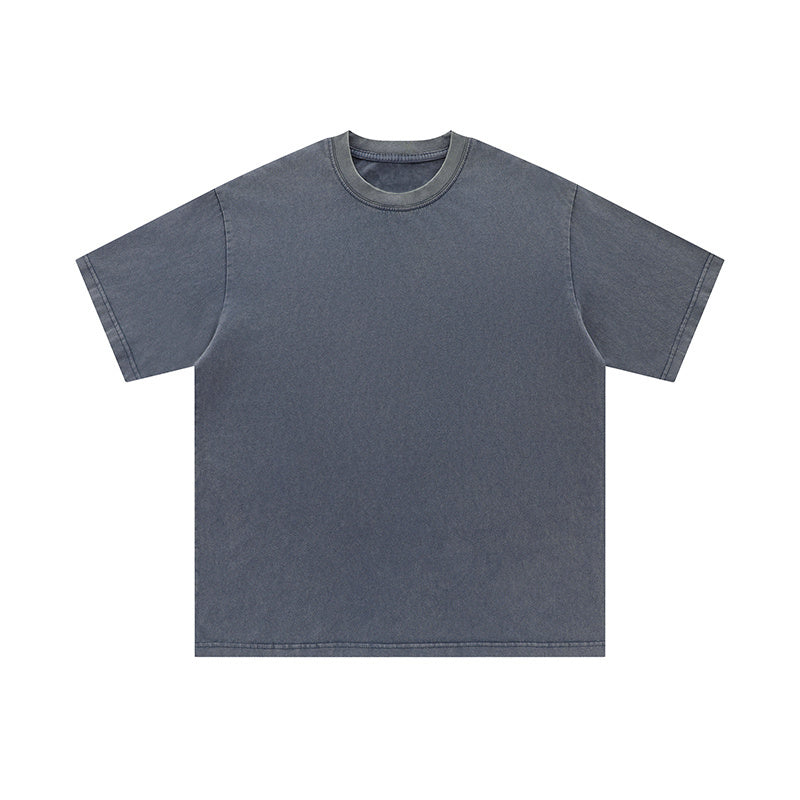 No Graphic T Shirts Loose Streetwear Short Sleeve Cotton Tee Casual Round Neck Summer Solid Color