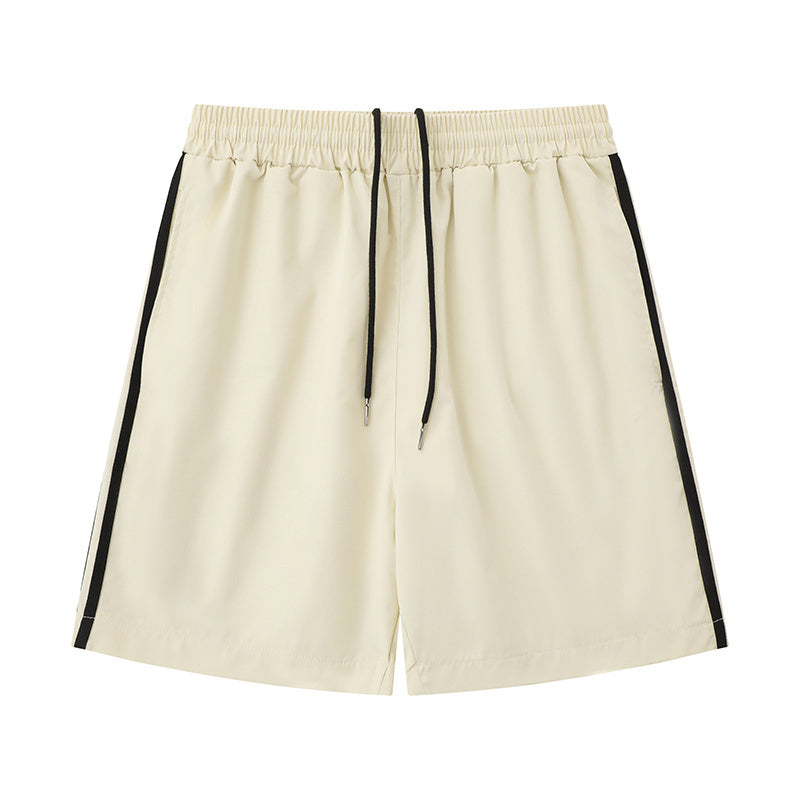 Streetwear Side Striped Boardshorts Breathable Beach Shorts Fitness Sports Style Pants Pure Color