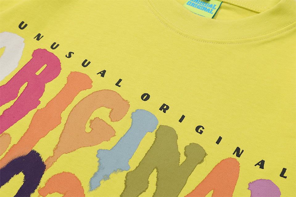 Colorful Letter Print T Shirt American Retro Loose Summer Streetwear Short Sleeve Fashion Casual Top