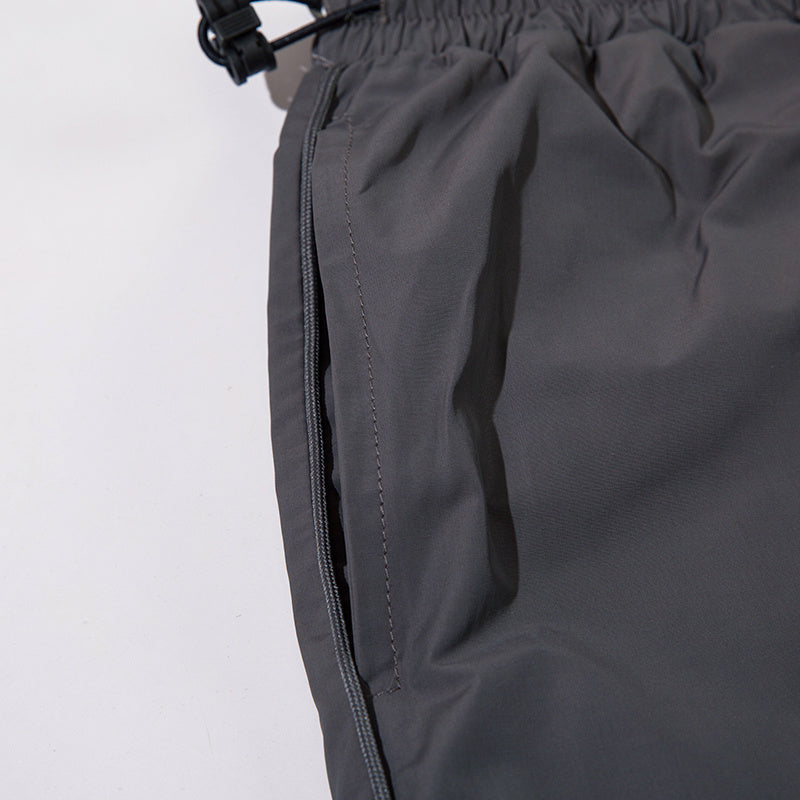 Color Contrast Pants Paneled Elastic Waist Loose Wide Leg Trousers Front Pocket Comfortable Fall Sports Style