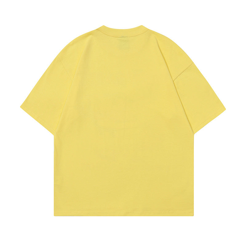 Car Print T Shirt American Retro Loose Summer Streetwear Short Sleeve Fashion Casual Top