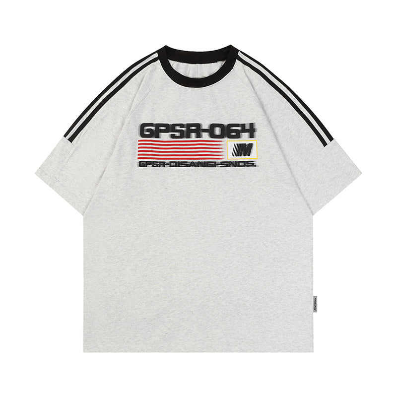 Streetwear Letter Printed Oversize Sports Style T Shirts Hip Hop Tee Summer Loose Short Sleeve Casual Cotton O Neck