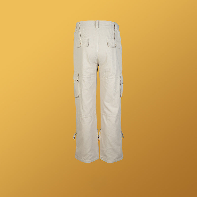 Men's Wear Women's Autumn And Winter Hip-hop Baxi Wide-legged Multi-bag Cushion Pants Men's And Women's Casual Trousers Double-color Trendy