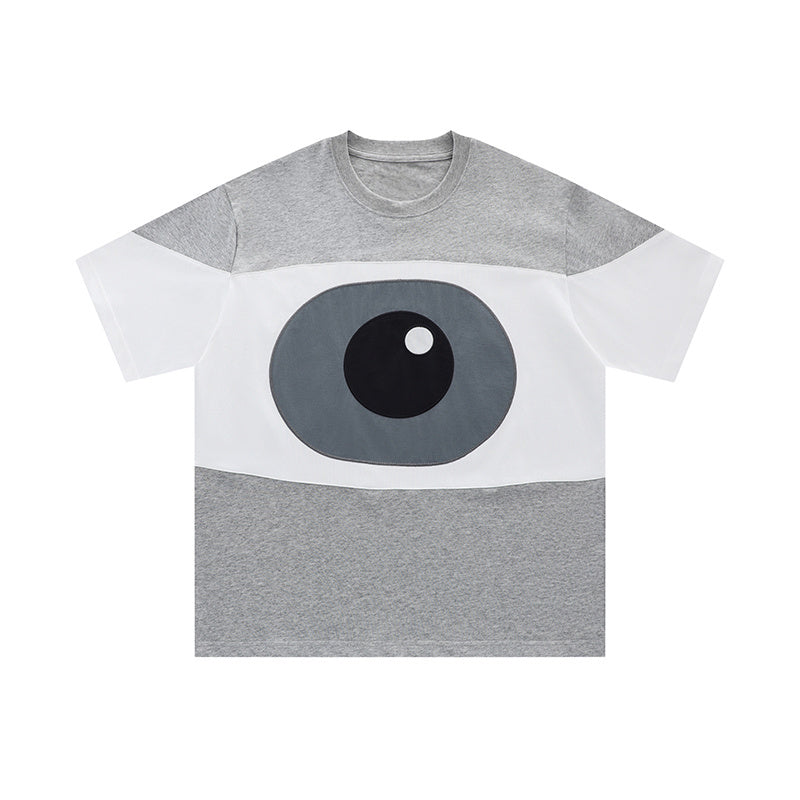 Streetwear Big Eye Graphic T Shirt Letter Print Oversize Tees Fashion Summer Casual Top Short Sleeve