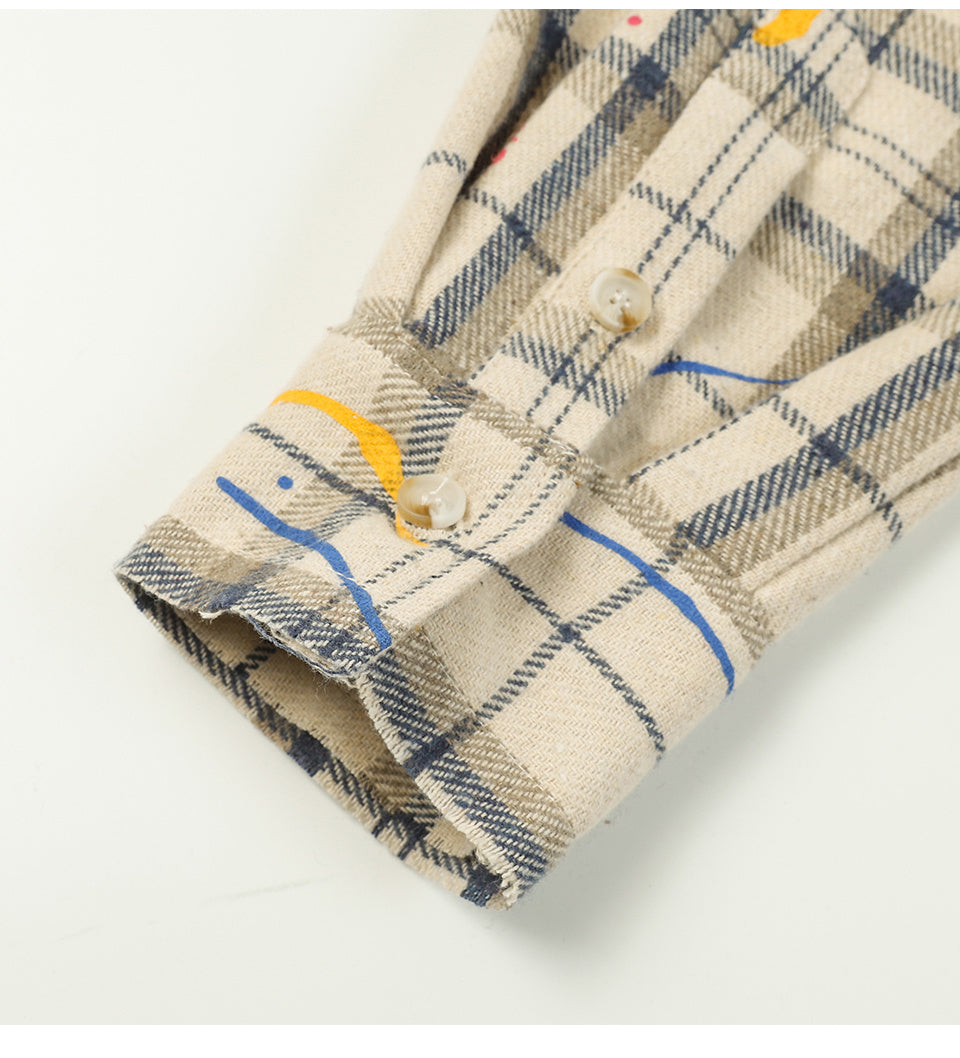 Plaid Shirts Autumn Long Sleeve Oversize Button Up Tops Korean Style Casual Fall Outwear