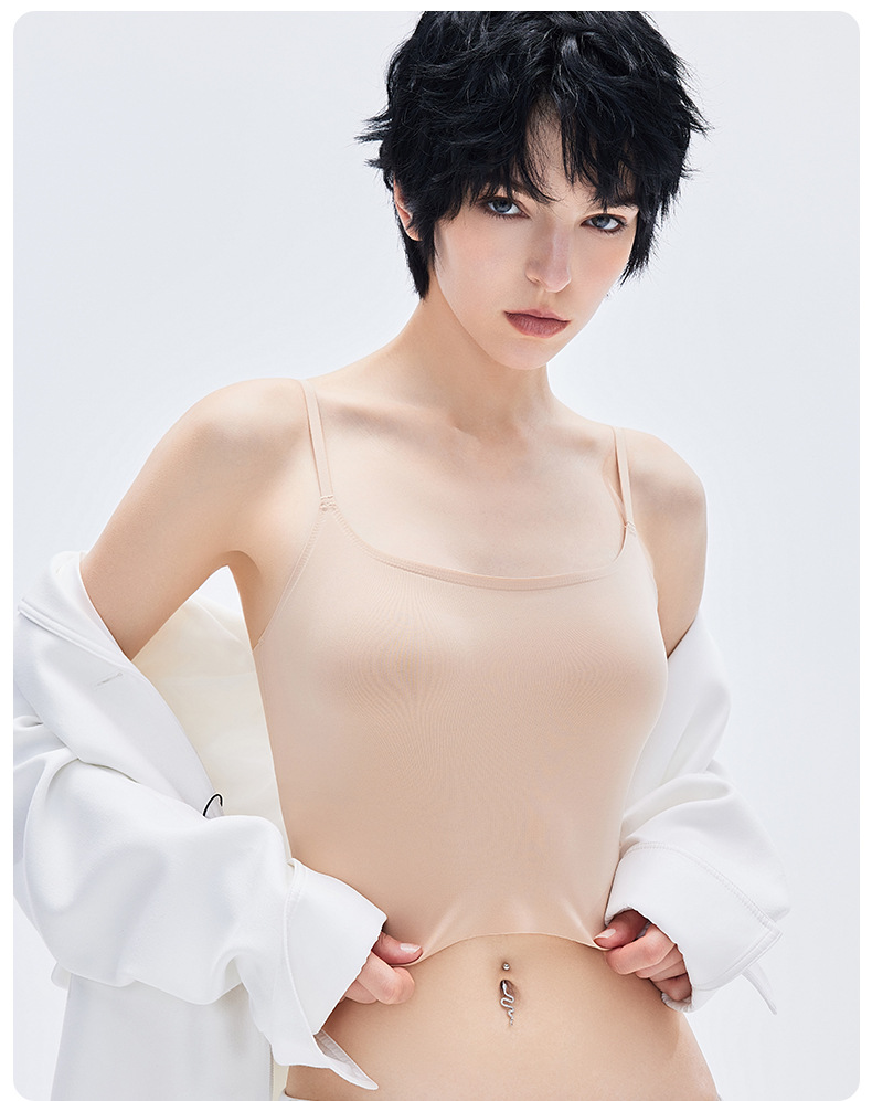 Liquid Foundation Lifting Soft Support Seamless Naked Underwear Small Camisole Vest Beautiful Back Gathering One-piece Cup Bra Bra