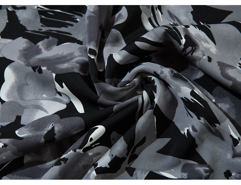 Vintage Streetwear Abstract Flower Print Shirts Casual Summer Tops Outwear Short Sleeve High Quality Fashion