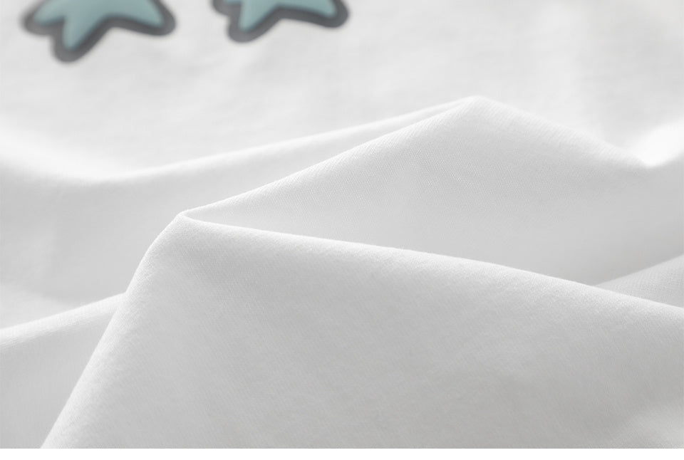 UFO Alien Graphic Print Oversize Tees Fashion T Shirt Pure Cotton Top Short Sleeve Loose Summer Casual Streetwear