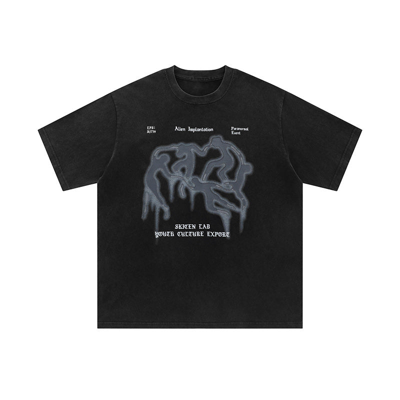 Streetwear Ghost Graphic T Shirt Letter Print Oversize Tees Fashion Summer Casual Top Short Sleeve
