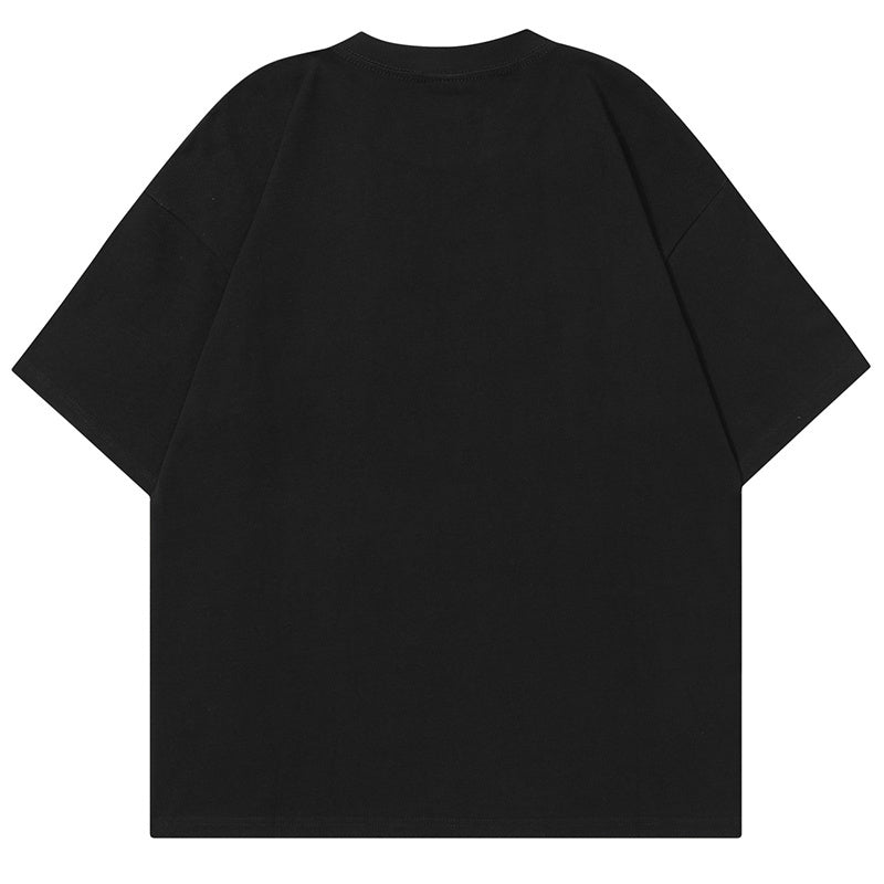 Cartoon Print T Shirt Short Sleeve Streetwear Pure Cotton Loose Summer Oversize Tees Fashion Casual Top