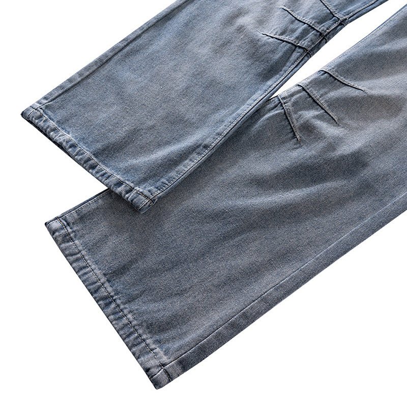 Men's Wear Women's Autumn And Winter Urban RO-style Slight Trousers Men's And Women's Washed Small Knee-cut Jeans