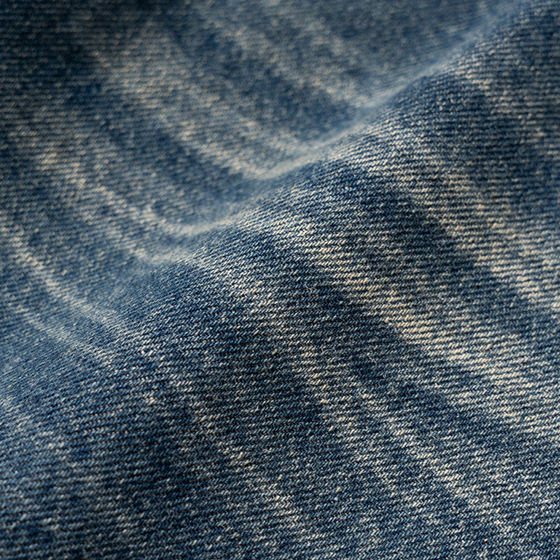 Men's And Women's Textured Design Pants Men's And Women's Small D-Button Decorative Straight Tube Old Wash Fashionable Jeans