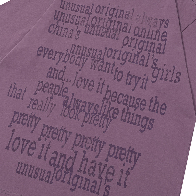 Letter Print T Shirt Loose Summer Streetwear Fashion Casual Top Short Sleeve Pure Cotton Oversize Tees