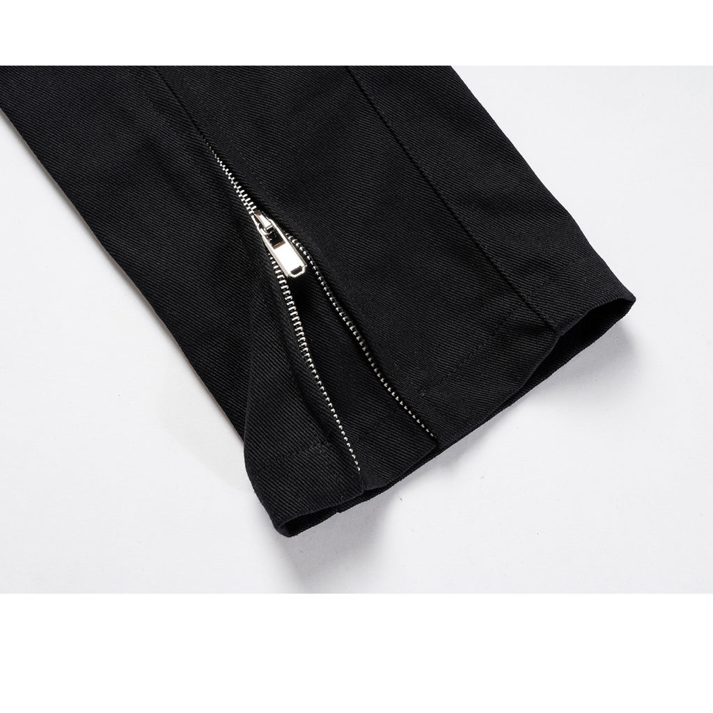 Men's And Women's Autumn And Winter Hip-Hop High Street Two-Way Zipper Wide-Leg Trousers Unisex Denim Casual Pants