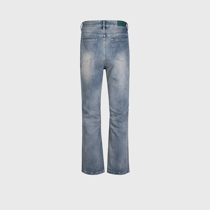 Men's Wear Women's Autumn And Winter Urban RO-style Slight Trousers Men's And Women's Washed Small Knee-cut Jeans