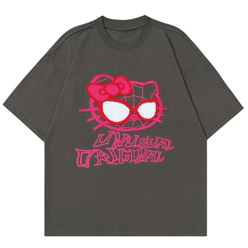 Cartoon Print T Shirt Short Sleeve Streetwear Pure Cotton Loose Summer Oversize Tees Fashion Casual Top