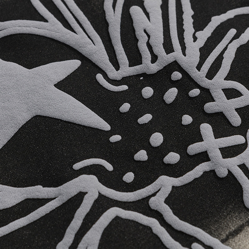 Streetwear T Shirts Trendy Crew Neck Tee Spider Pattern Loose Cotton Short Sleeve High Quality Casual Summer