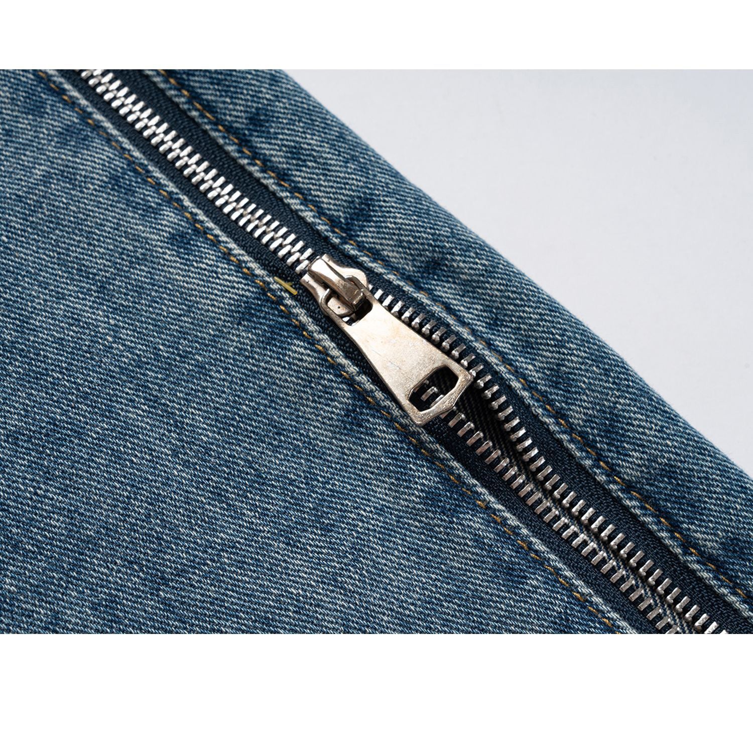 Men's Wear Women's Autumn And Winter Urban Side Wide Leg Full Opening Zipper Washing Water Distressed Trousers Straight Leg Jeans Trendy