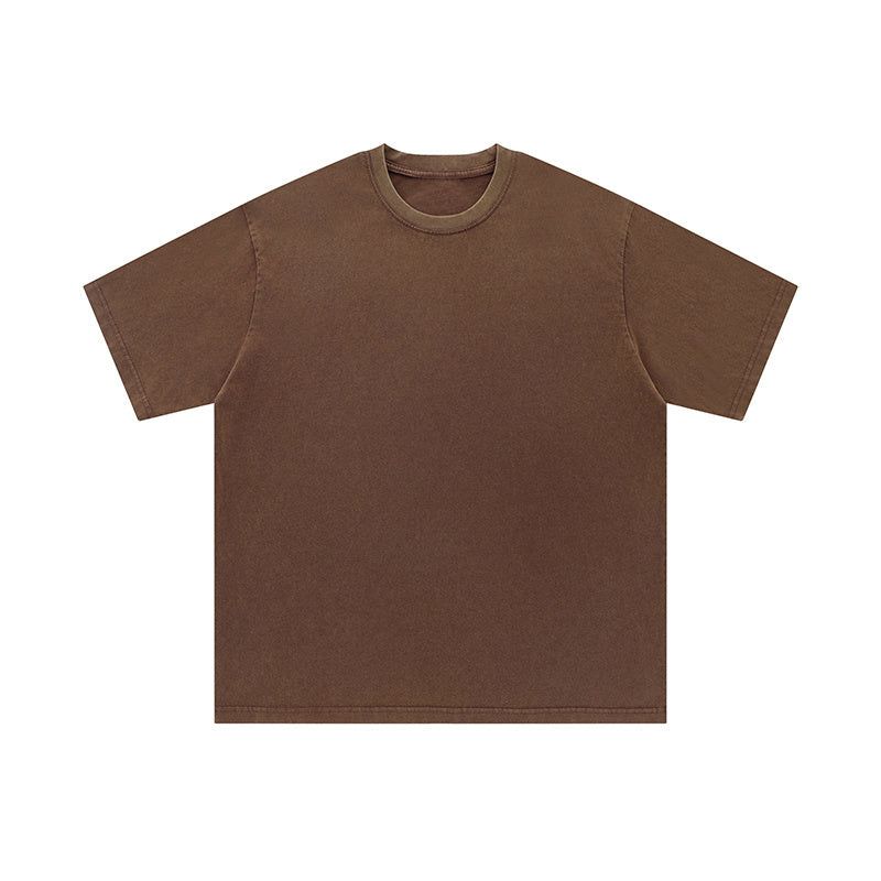 No Graphic T Shirts Loose Streetwear Short Sleeve Cotton Tee Casual Round Neck Summer Solid Color