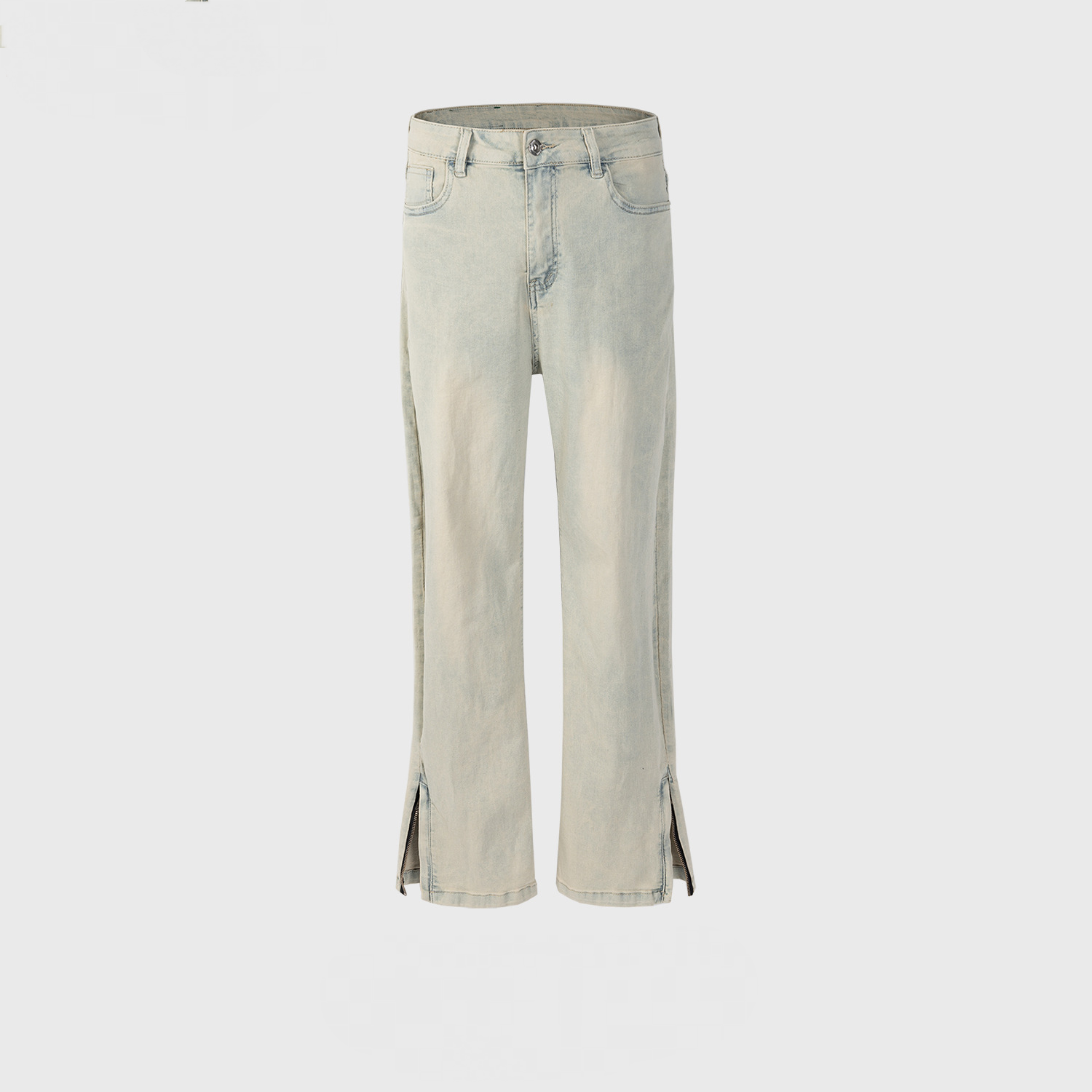 Women's Clothing Men's Urban Washed Dressed Trousers Men's And Women's Same-style Zipper Skinny Jeans