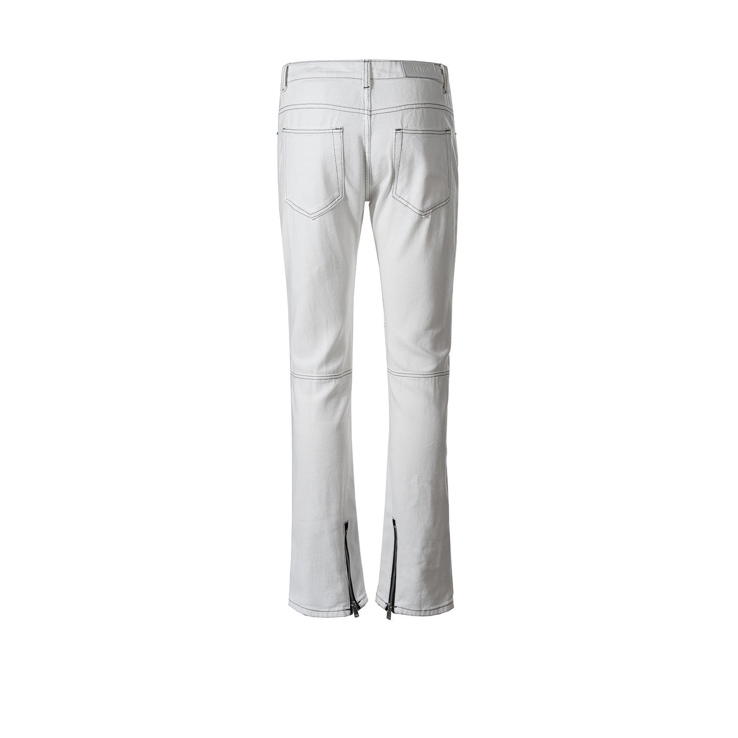 Men's And Women's Autumn And Winter Urban Multi-Zipper Wide Leg Top Line Pants Men's And Women's Same White Jeans