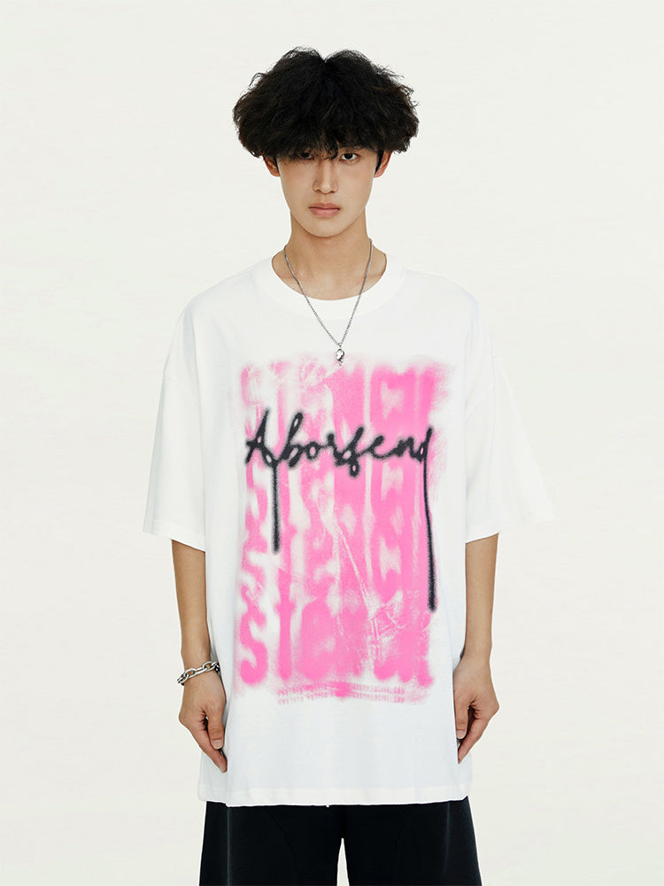 Streetwear T Shirt Letter Print Short Sleeve Round Neck Summer Cotton Loose Casual Fashion Black White Tee Simple