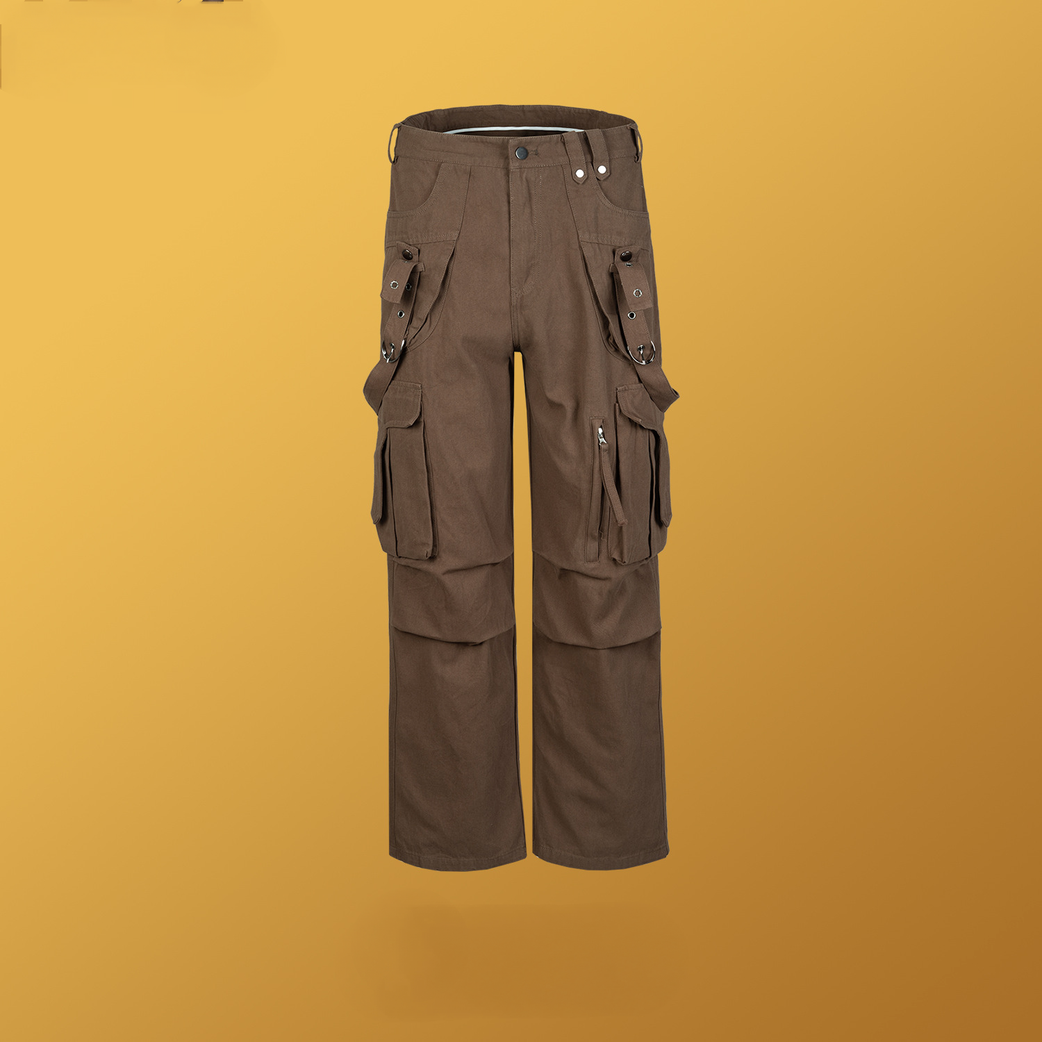 Men's Wear Women's Autumn And Winter Hip-Hop Wide-Leg Trousers Unisex Multi-Pocket Pleated Street Workwear Casual Pants