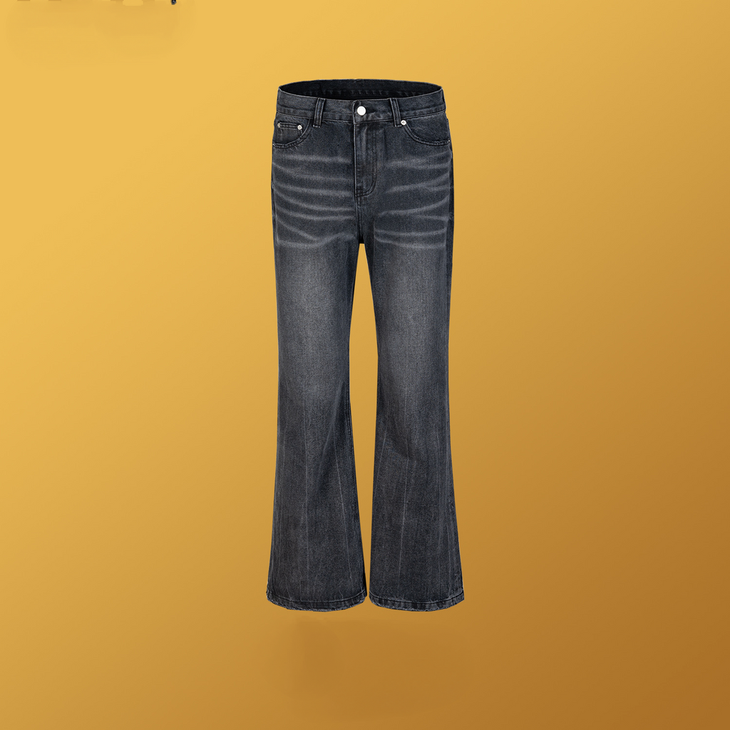 Men's Wear Women's Autumn And Winter Urban Pants Tear Washed Black Ash Micro-La Destruction Jeans