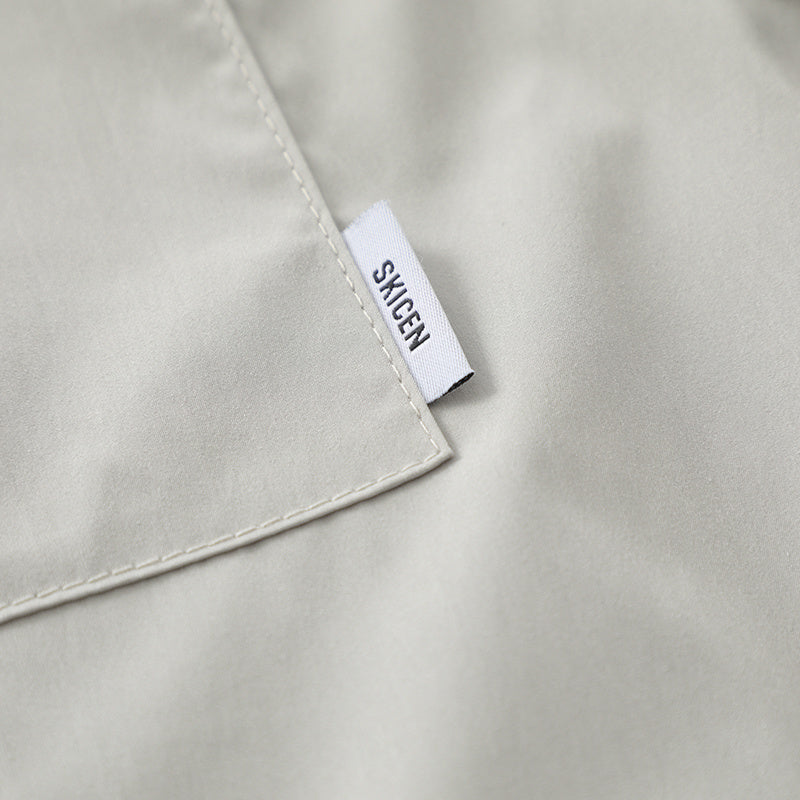 Front Pocket Pure Color Shirts Short Sleeve Oversize Button Tops Casual Summer Outwear Comfortable Trendy