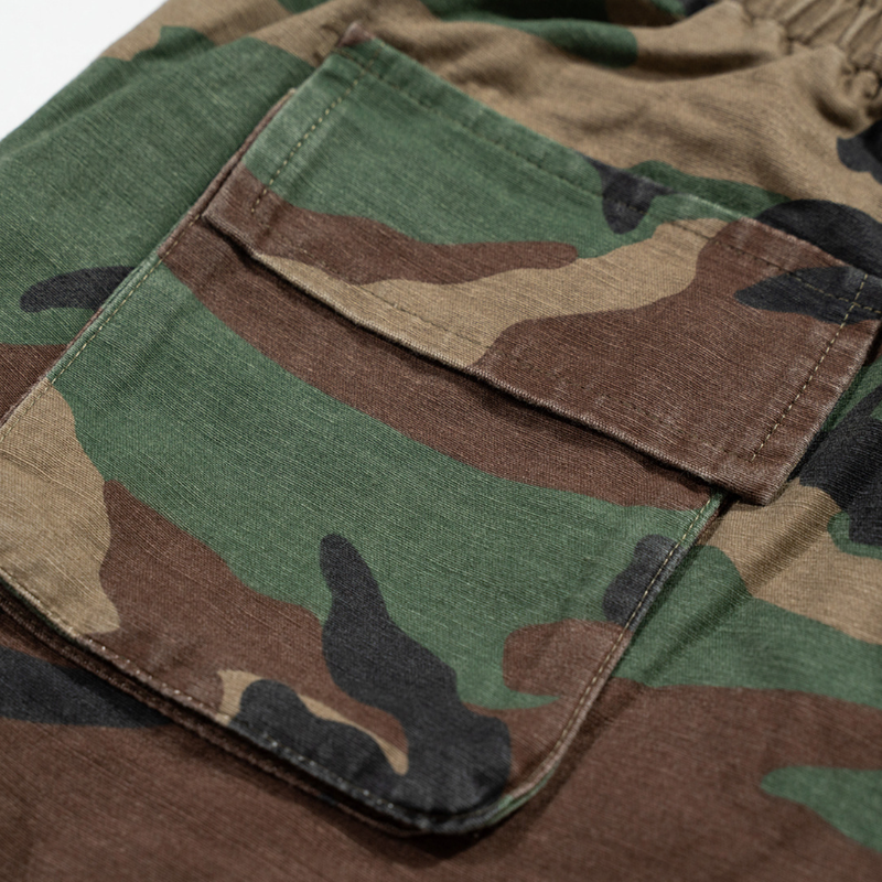 Men's And Women's Spring And Summer Unisex Houndstooth Camouflage Crane Pants Unisex High Street Multi-Bag Casual Shorts