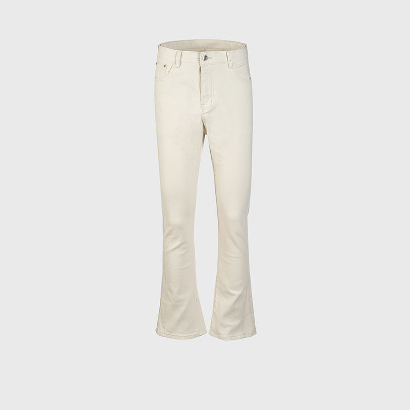 Women's Clothing Men's Spring And Summer Urban Micro-La Pants Unisex Gender-Free Stitching Washed Slim-Fit Jeans