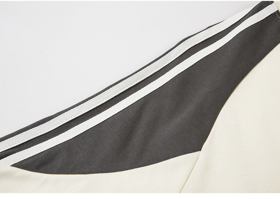 T Shirt Side Stripe Streetwear Letter Print Loose Fashion Summer Hip Hop Casual Tees Sports Style Top Short Sleeve