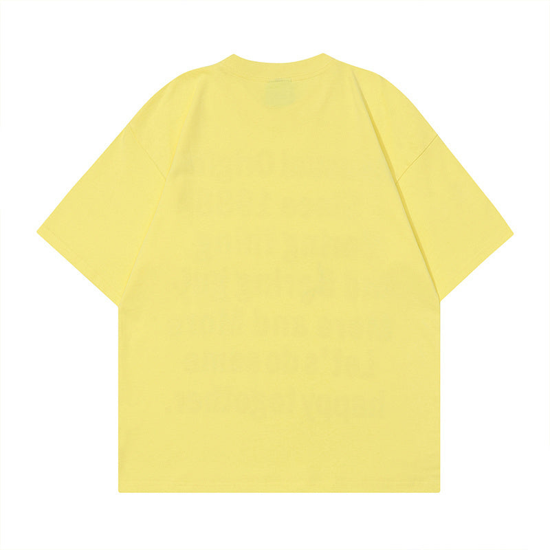 Letter Print Oversize Tees Fashion T Shirt Casual Streetwear Pure Cotton Top Short Sleeve Loose Summer